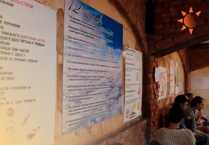 Плакаты с текстами на стене комнаты